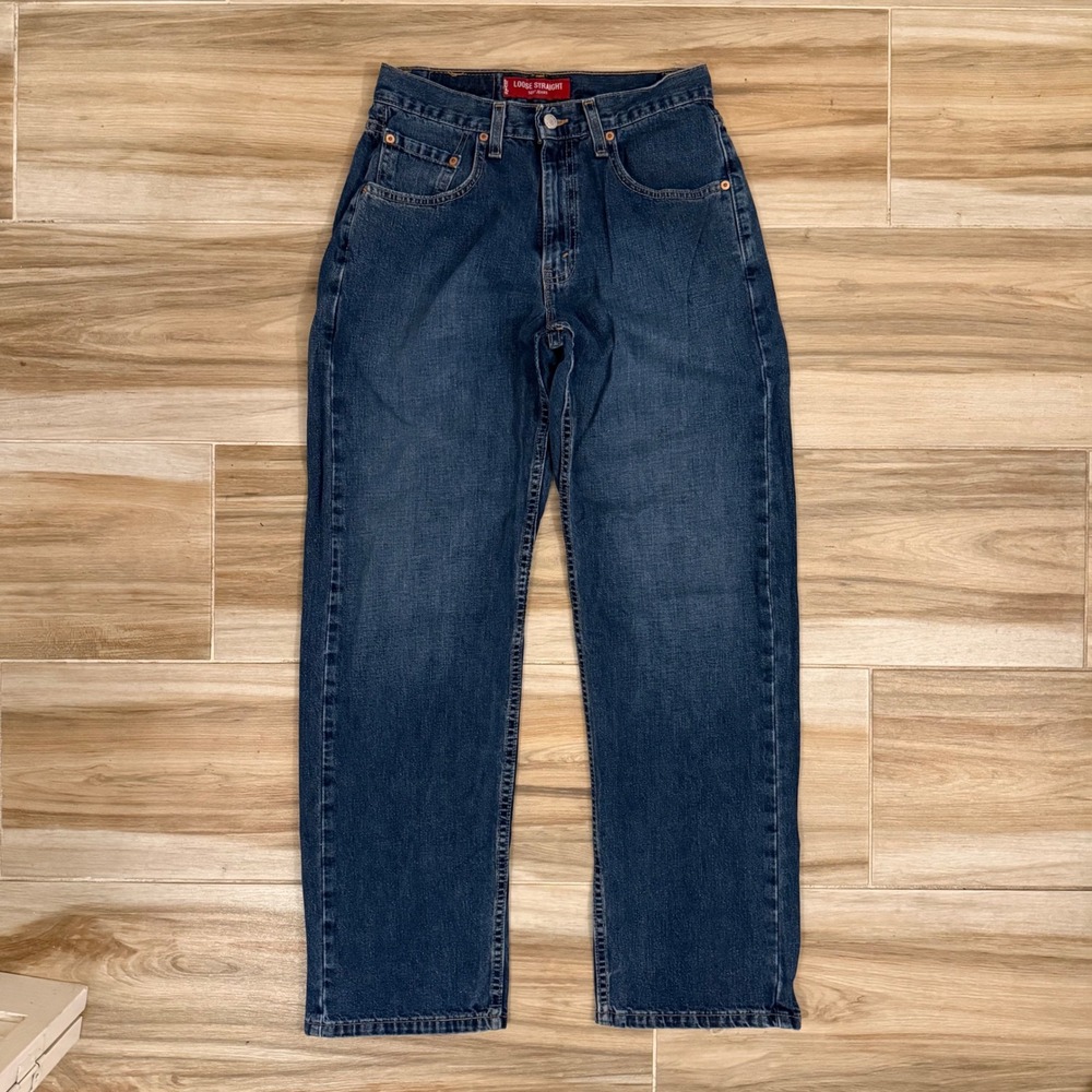 Vintage Levis 569 Loose Straight Jeans Made In USA W29 L32 Blue Denim Y2K Skater